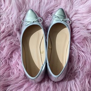 EUC silver pointed flats 6